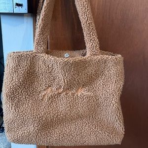 PINK Sherpa tote bag